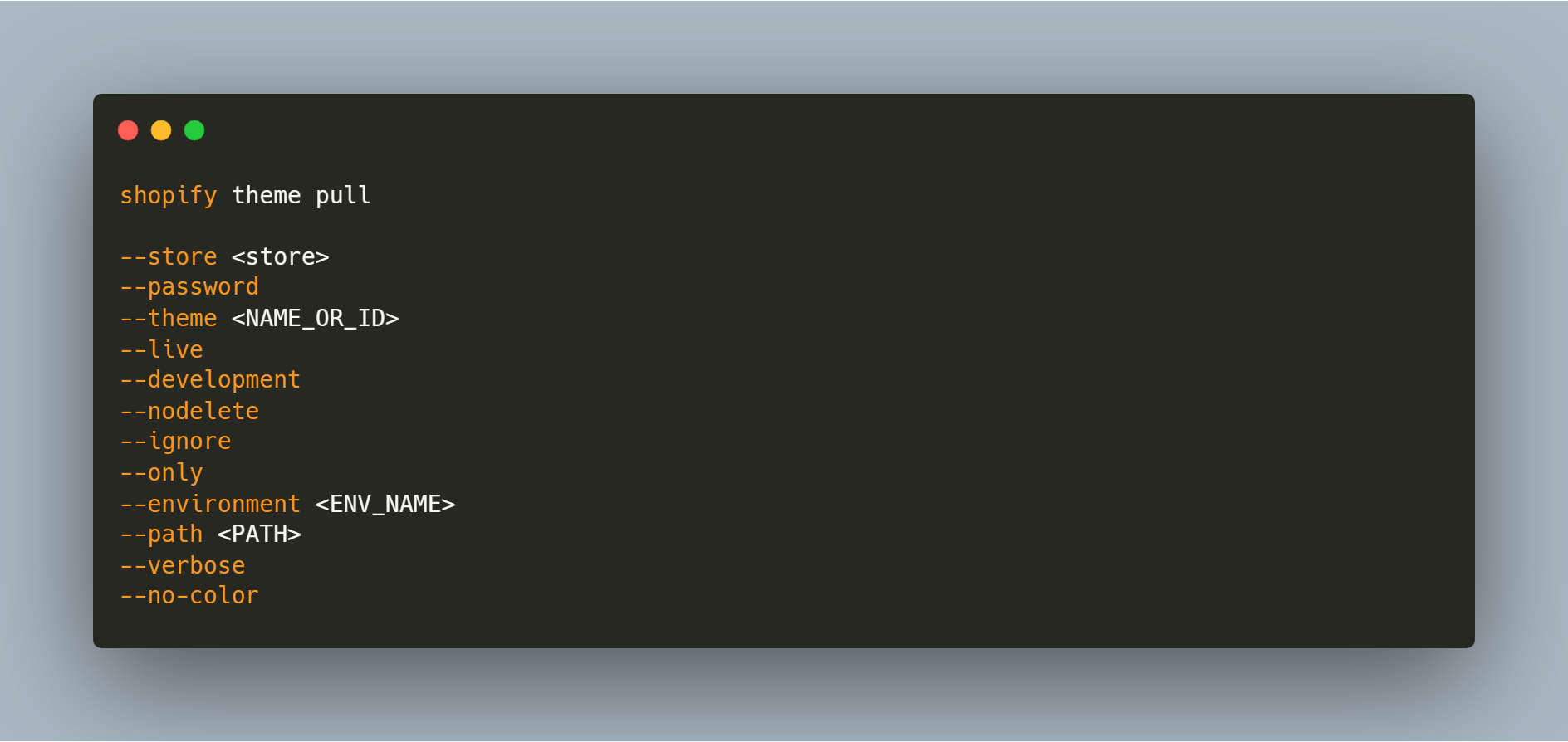 shopify theme pull